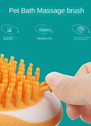 Dog Cat Bath Brush 2-in-1 Pet SPA Massage Comb Soft Silicone Pets Shower Hair Grooming Cmob Dog Cleaning Tool Pet Products