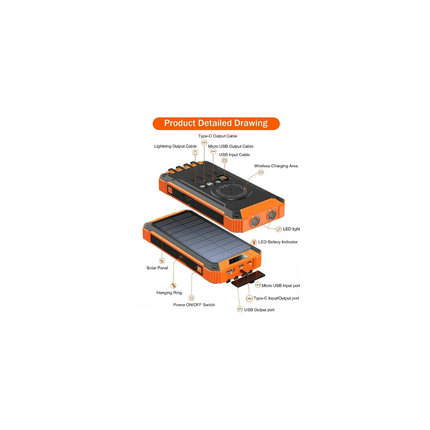 Waterproof Solar Power Bank 50000mAh Outdoor Wireless by zapcart