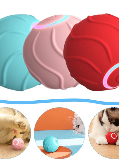 Smart Cat Toys Rolling Ball Pet Cat Owner Interactive Pets Toys Automatic Bouncing Ball USB Self Hi Teasing Kittens Jumping Ball