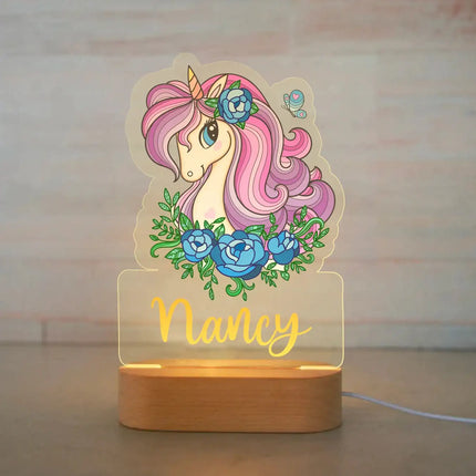 Personalized Kids Animal Night Light Custom Name Lamp by zapcart