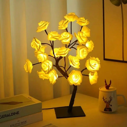 Rose Tree Lamp Romantic Flower Night Light Valentines Day by zapcart