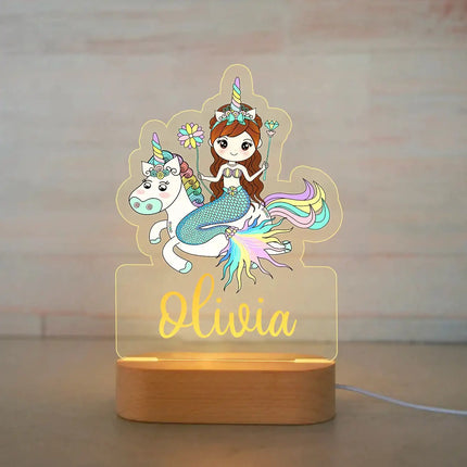Personalized Kids Animal Night Light Custom Name Lamp by zapcart
