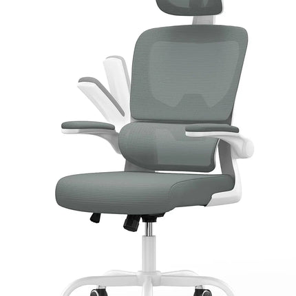 Ergonomic Office Chair with Lumbar Support, Home Office Desk Computer Chairs Adjustable Headrest and Flip-up Armrests by zapcart