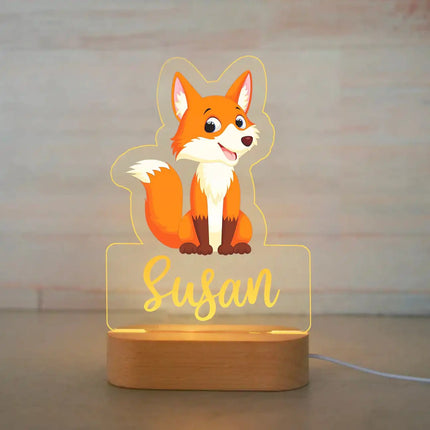 Personalized Kids Animal Night Light Custom Name Lamp by zapcart
