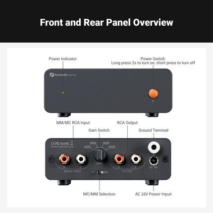 Fosi Audio BOX X5 Phono Preamp Compact for MM MC Turntables by zapcart
