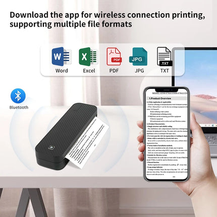 HZTZ Inkless Portable A4 Bluetooth Thermal Printer For Home by zapcart