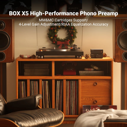 Fosi Audio BOX X5 Phono Preamp Compact for MM MC Turntables by zapcart