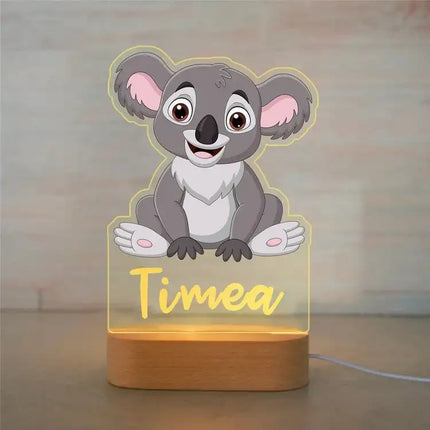 Personalized Kids Animal Night Light Custom Name Lamp by zapcart