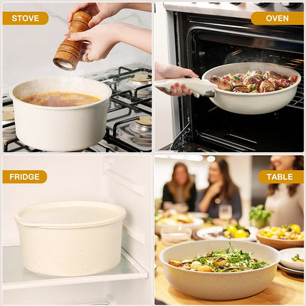 Astercook Ceramic Nonstick Set Home Cooks Sensor Handles by zapcart