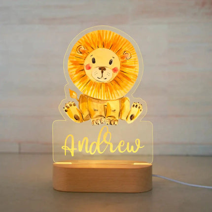 Personalized Kids Animal Night Light Custom Name Lamp by zapcart