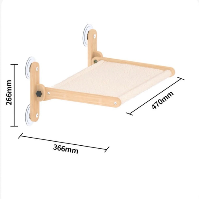 Cat Window Hammock with Strong Suction Cups, Ø85mm – Removable Fabrics, Holds up to 20KG by zapcart