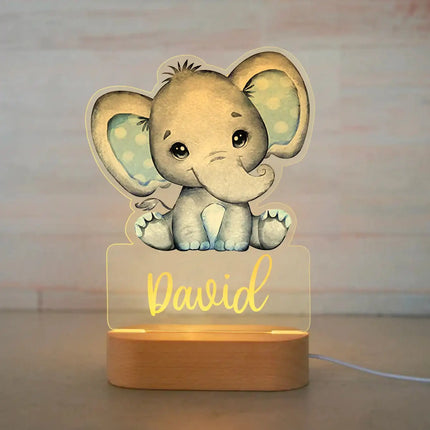 Personalized Kids Animal Night Light Custom Name Lamp by zapcart