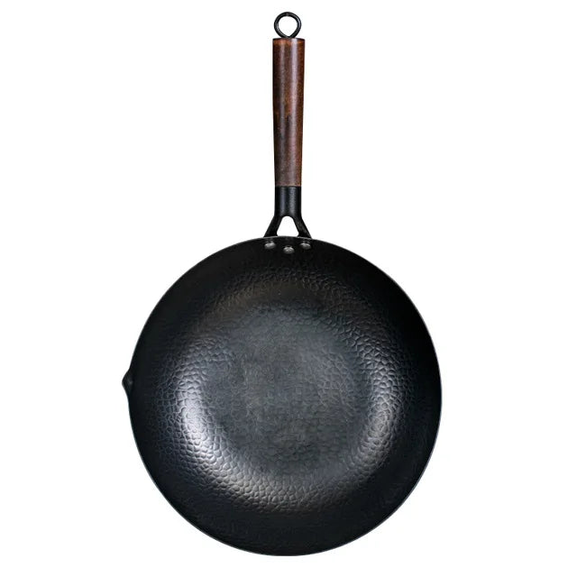 Konco Cast Iron Wok 32cm Non Coated Pan For Home Cooks by zapcart