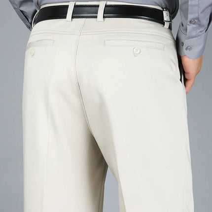 ICPANSCN Men High Waist Dress Pants Stretch Black Office by zapcart