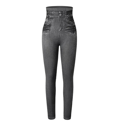 Miss Moly Faux Denim Leggings For Women Slim Fit Jeans by zapcart
