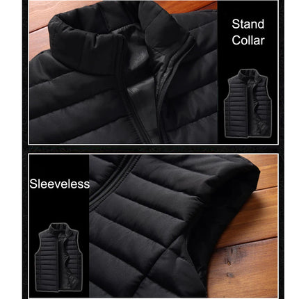 Aiwetin Mens Cotton Padded Sleeveless Vest Winter Warmth by zapcart