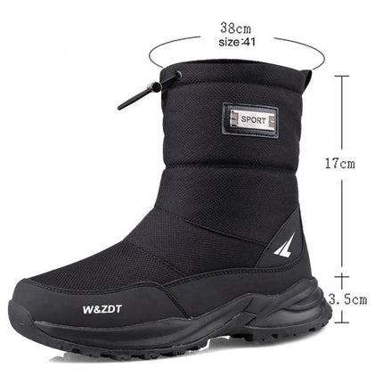 Verktaka Men Winter Snow Boots Zipper Non Slip Keep Warm by zapcart