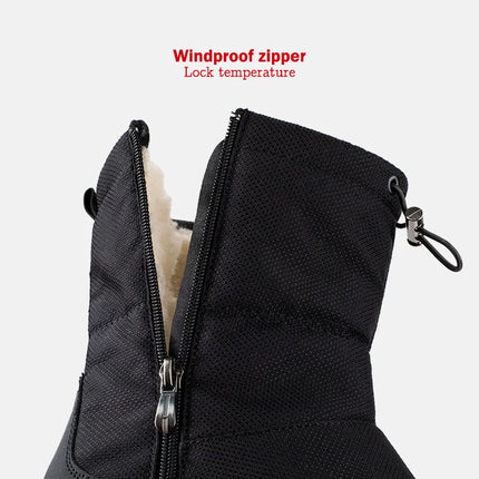 Verktaka Men Winter Snow Boots Zipper Non Slip Keep Warm by zapcart