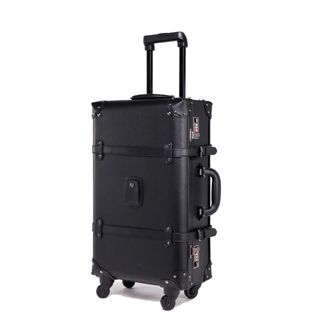 LEINASEN Retro Luggage Set Spinner Women 24 Inch Trolley by zapcart
