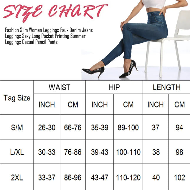 Miss Moly Faux Denim Leggings For Women Slim Fit Jeans by zapcart