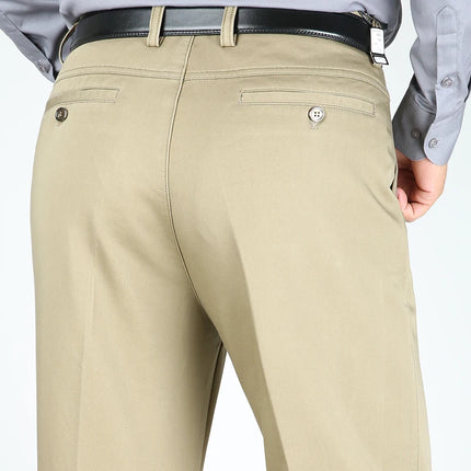 ICPANSCN Men High Waist Dress Pants Stretch Black Office by zapcart