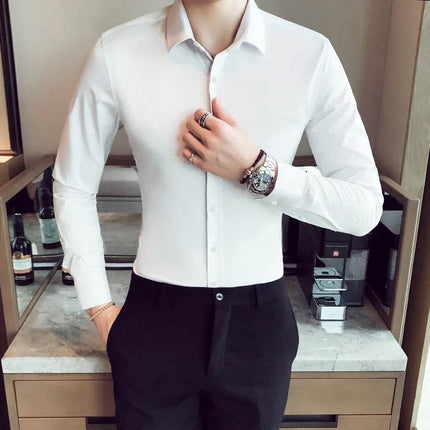 Qj Cinga Men Slim Fit Formal Shirt Square Collar 5XL by zapcart