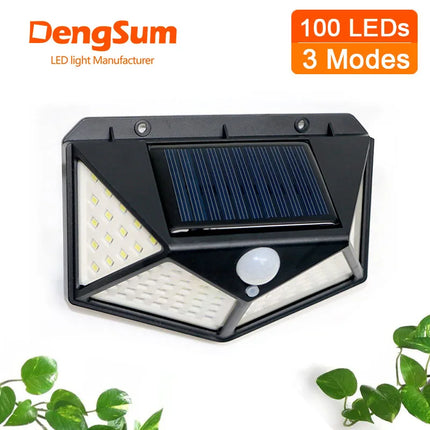 Dengsum 4 Sided 100LED Garden Solar Wall Light with Motion by zapcart