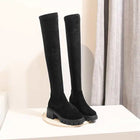 Krazing Pot Over Knee Boots Cow Leather Warm Heels Women by zapcart
