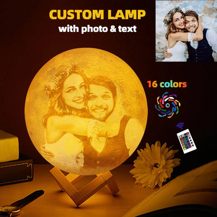 3D Printing Moon Lamp Personalized Photo Text Customized USB Night Light Birthday Mother Day Valentine's Christmas Lunar Gift by zapcart