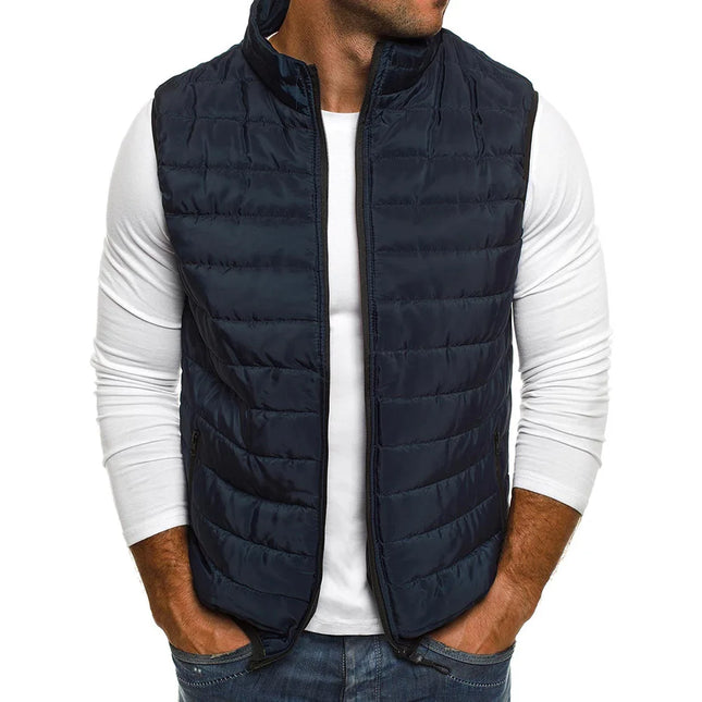 Aiwetin Mens Cotton Padded Sleeveless Vest Winter Warmth by zapcart