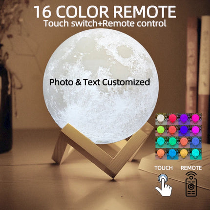 3D Printing Moon Lamp Personalized Photo Text Customized USB Night Light Birthday Mother Day Valentine's Christmas Lunar Gift by zapcart