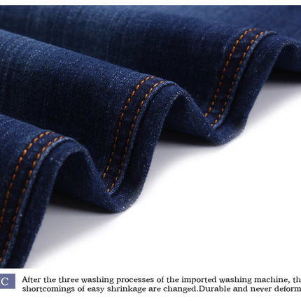 Brother Wang Mens Autumn Classic Fitted Stretch Jeans by zapcart