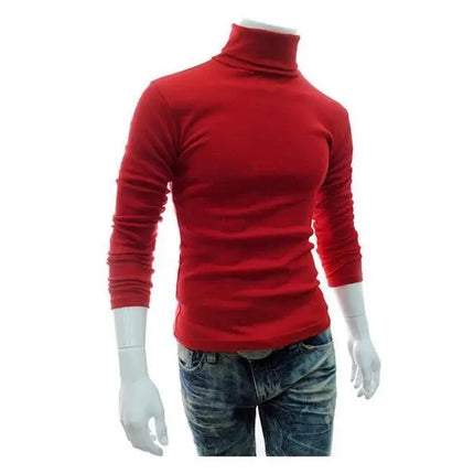 2020Fashion Men Turtleneck Sweater Solid Color Pullover by zapcart