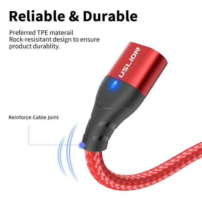 USLION Magnetic Charger Cable For iPhone Fast Charge by zapcart