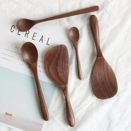 LINSBAYWUC Black Walnut Wooden Spoon Japan Style Heatproof by zapcart