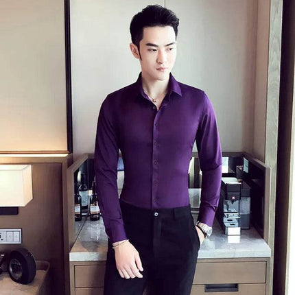 Qj Cinga Men Slim Fit Formal Shirt Square Collar 5XL by zapcart