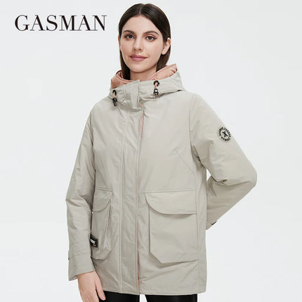 GASMAN Women Quilted Hooded Parka Jacket Spring Autumn by zapcart