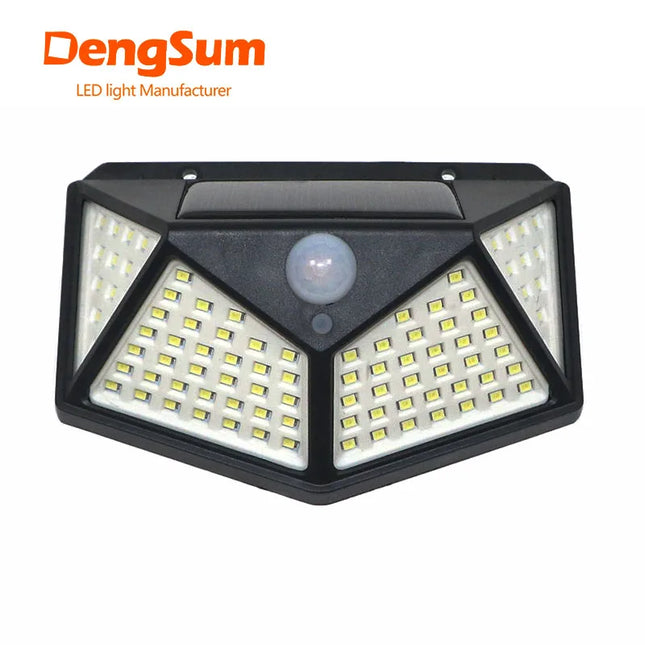 Dengsum 4 Sided 100LED Garden Solar Wall Light with Motion by zapcart