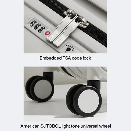 Mixi Wide Handle Luggage Unisex Spinner TSA Hardside 20 24 by zapcart