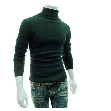 2020Fashion Men Turtleneck Sweater Solid Color Pullover by zapcart
