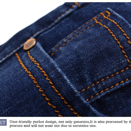 Brother Wang Mens Autumn Classic Fitted Stretch Jeans by zapcart