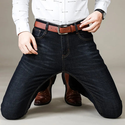Brother Wang Mens Autumn Classic Fitted Stretch Jeans by zapcart