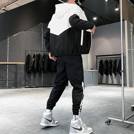 2025 Men Tracksuit Casual Joggers Hooded Sportswear Jackets And Pants 2 Piece Sets Hip Hop Running Sports Suit by zapcart