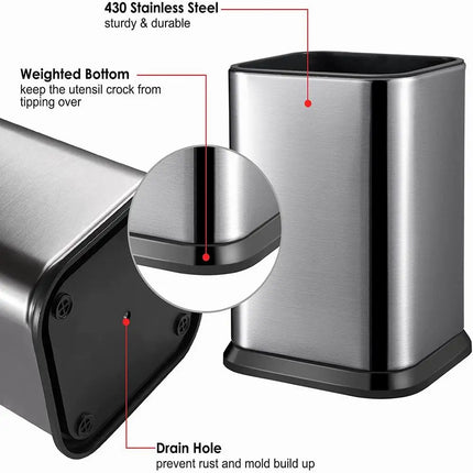 Kitchen Organizer Kitchen Utensil Holder for countertop Large Cooking Utensil Storage Organizer for Spatula Spoon Utensil Crock by zapcart