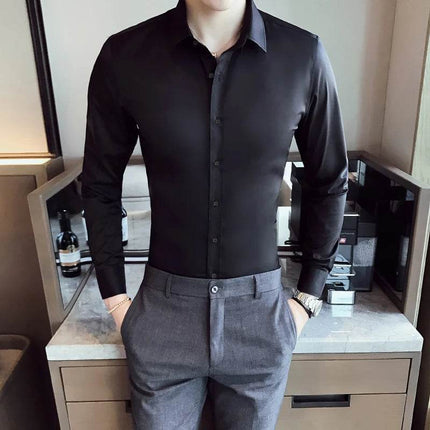 Qj Cinga Men Slim Fit Formal Shirt Square Collar 5XL by zapcart