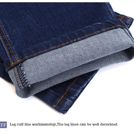 Brother Wang Mens Autumn Classic Fitted Stretch Jeans by zapcart