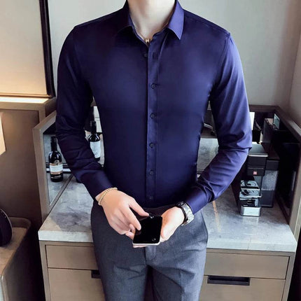 Qj Cinga Men Slim Fit Formal Shirt Square Collar 5XL by zapcart