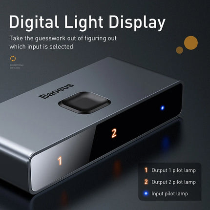 Baseus 4K HDMI Switch For Xiaomi Mi Box PS4 TV Box 1x2 by zapcart