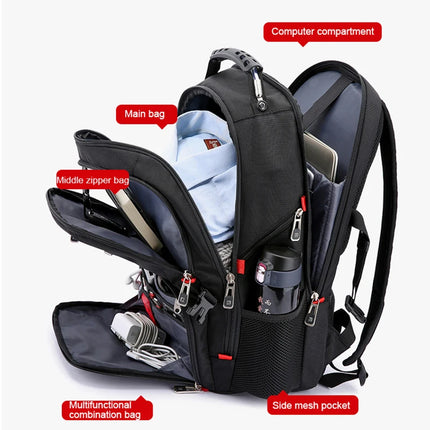 Waterproof Men's Laptop Backpack 17 Inch Swiss Style by zapcart