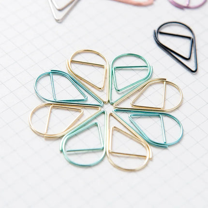 Phantaci Drop Shape Paper Clips Gold Silver Kawaii Office by zapcart